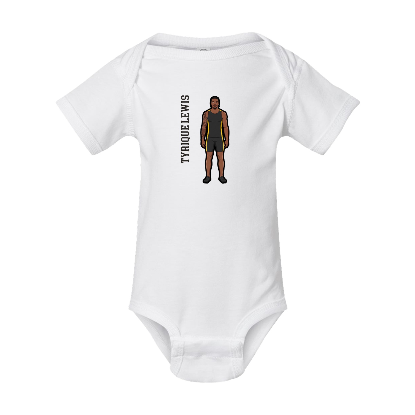 Baby Onesie — Name Vertical in White