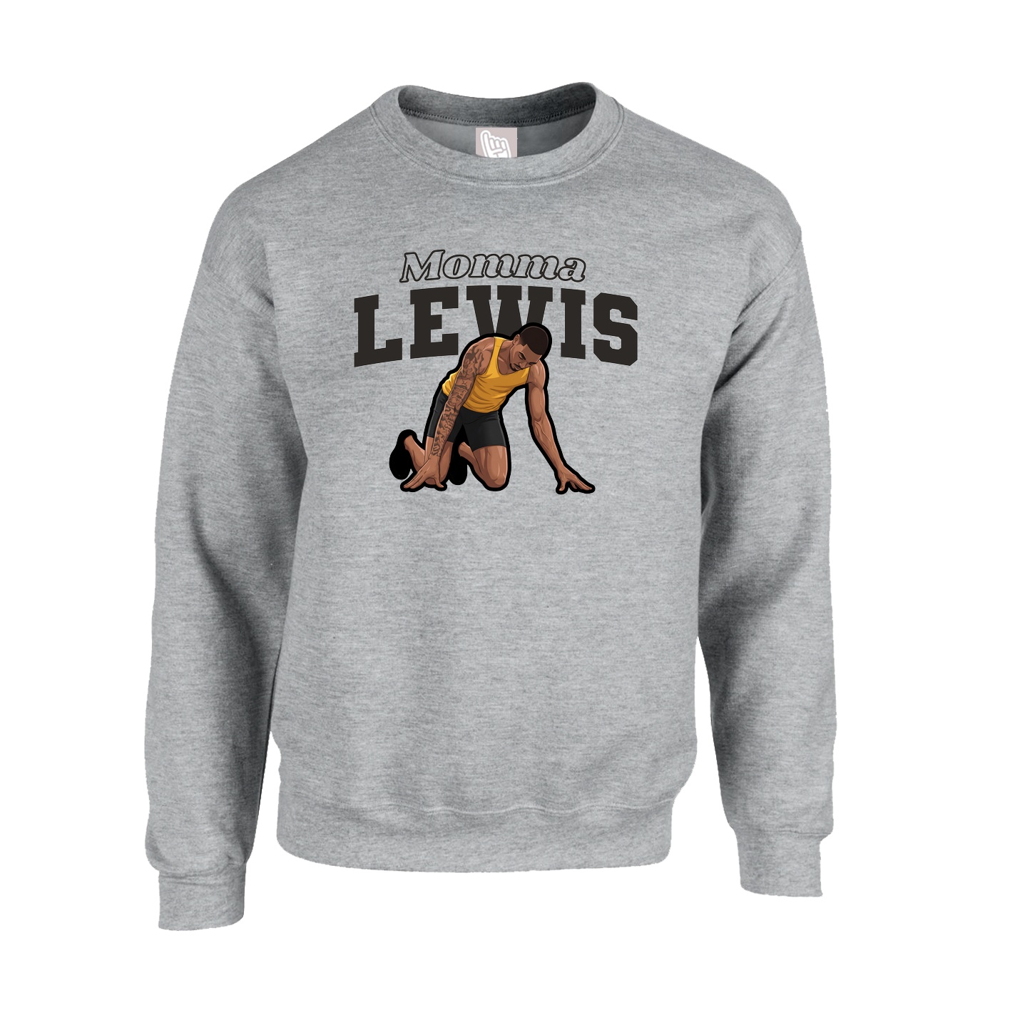 Fleece Crew — Mothers Day Block in Grey