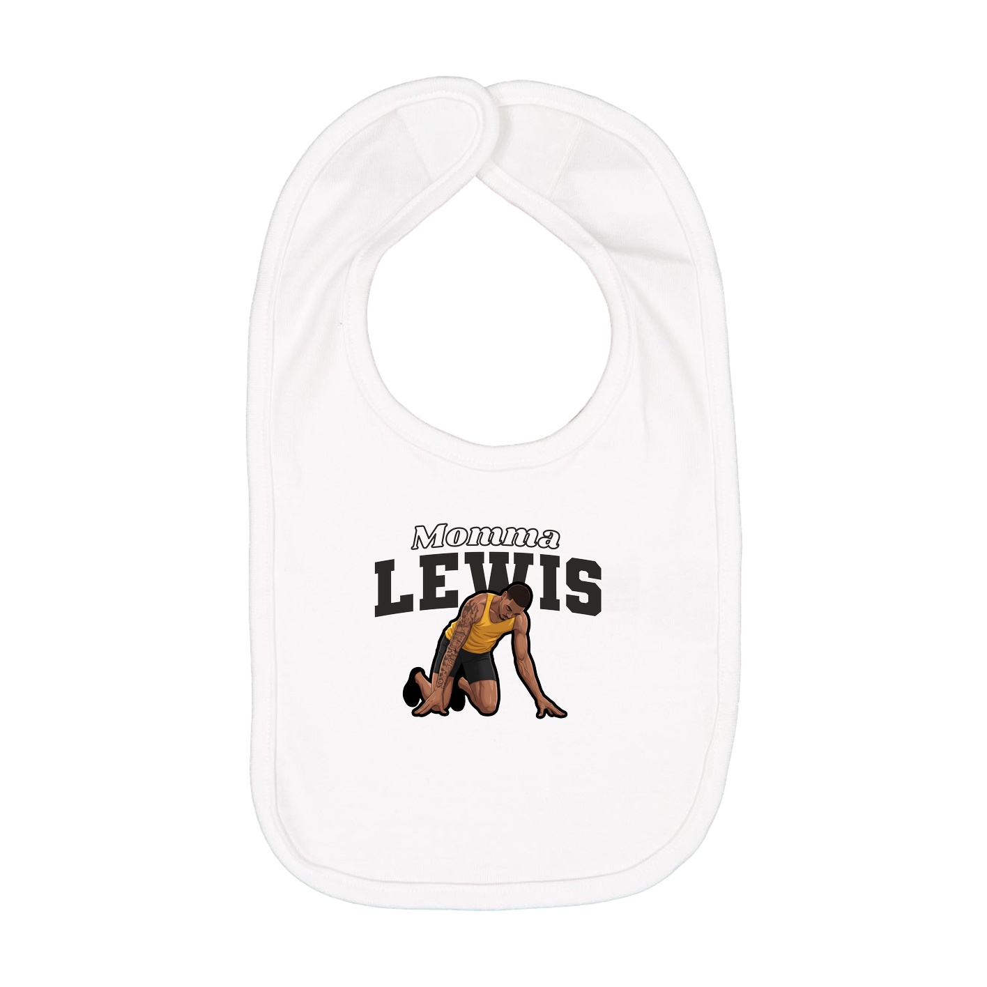 Infant Bib — Mothers Day Block in White