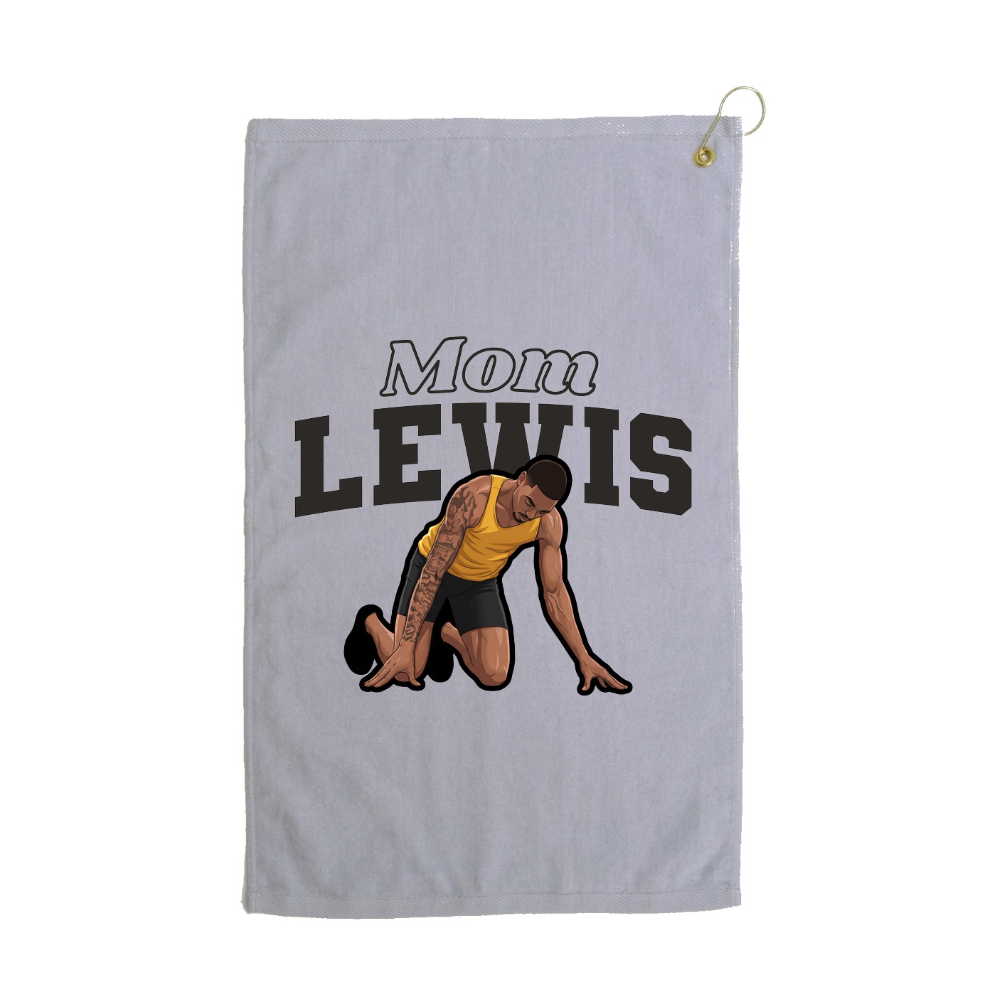 Golf Towel — Mothers Day Block in Grey