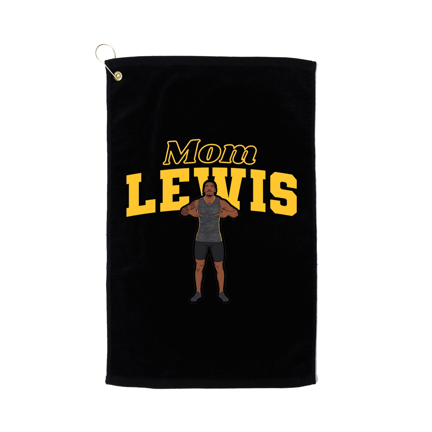 Golf Towel — Mothers Day Block in Black