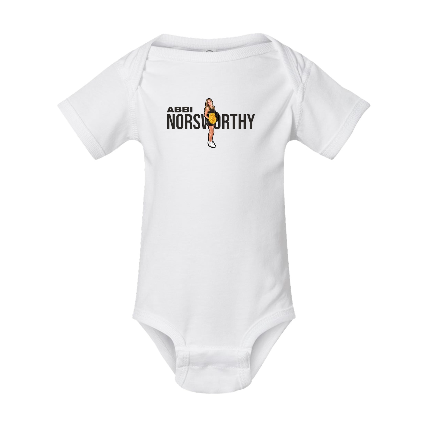 Baby Onesie — Player Name in White