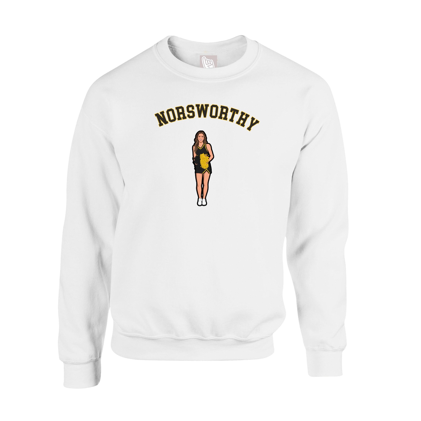 Fleece Crew — Shirsey Arch in White