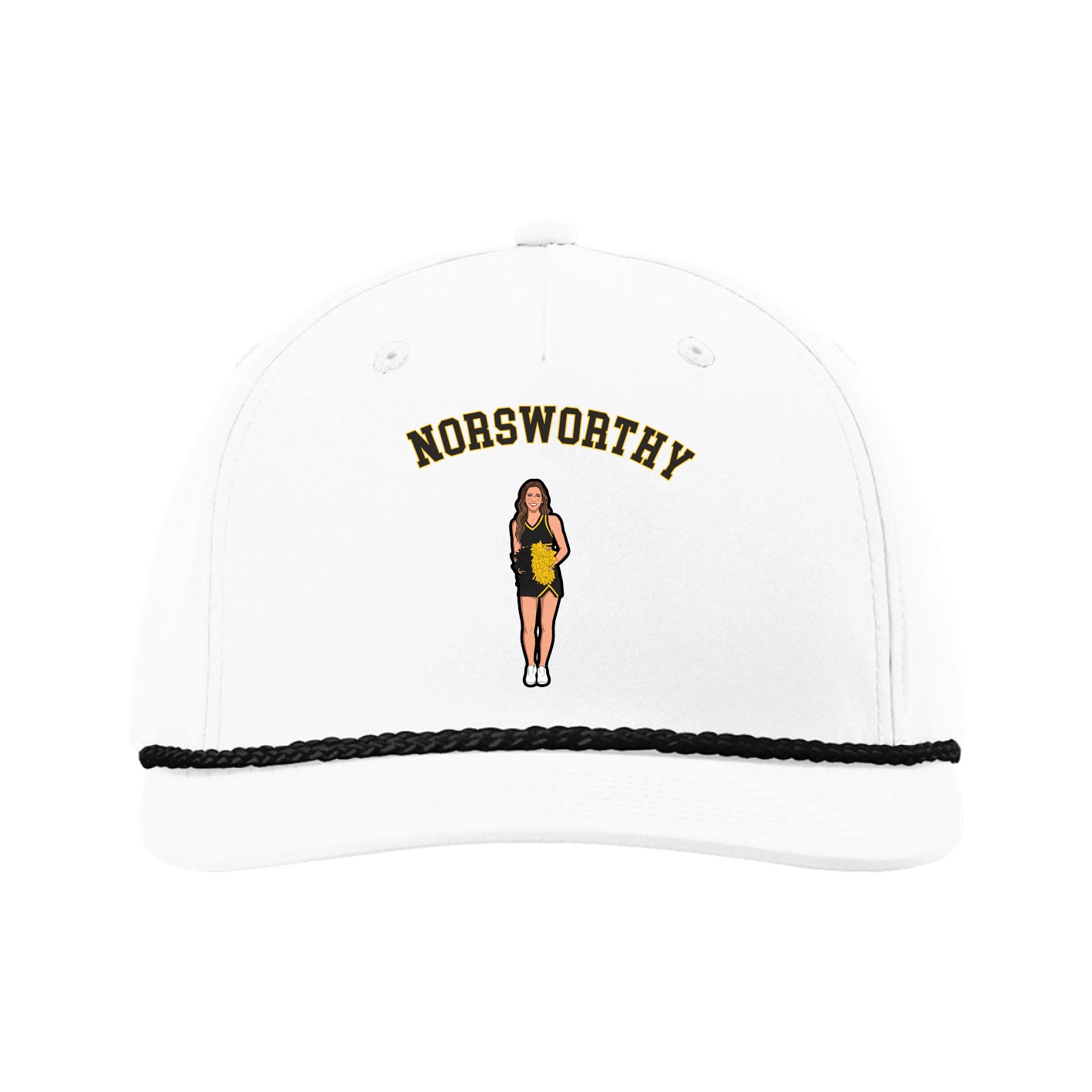 Five-Panel Classic Rope Cap — Shirsey Arch in White