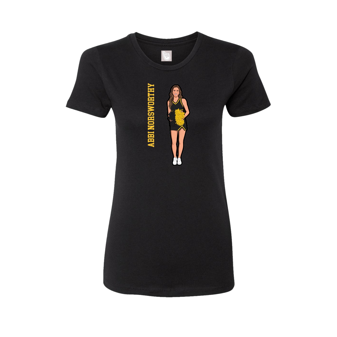Womens Tee — Name Vertical in Black