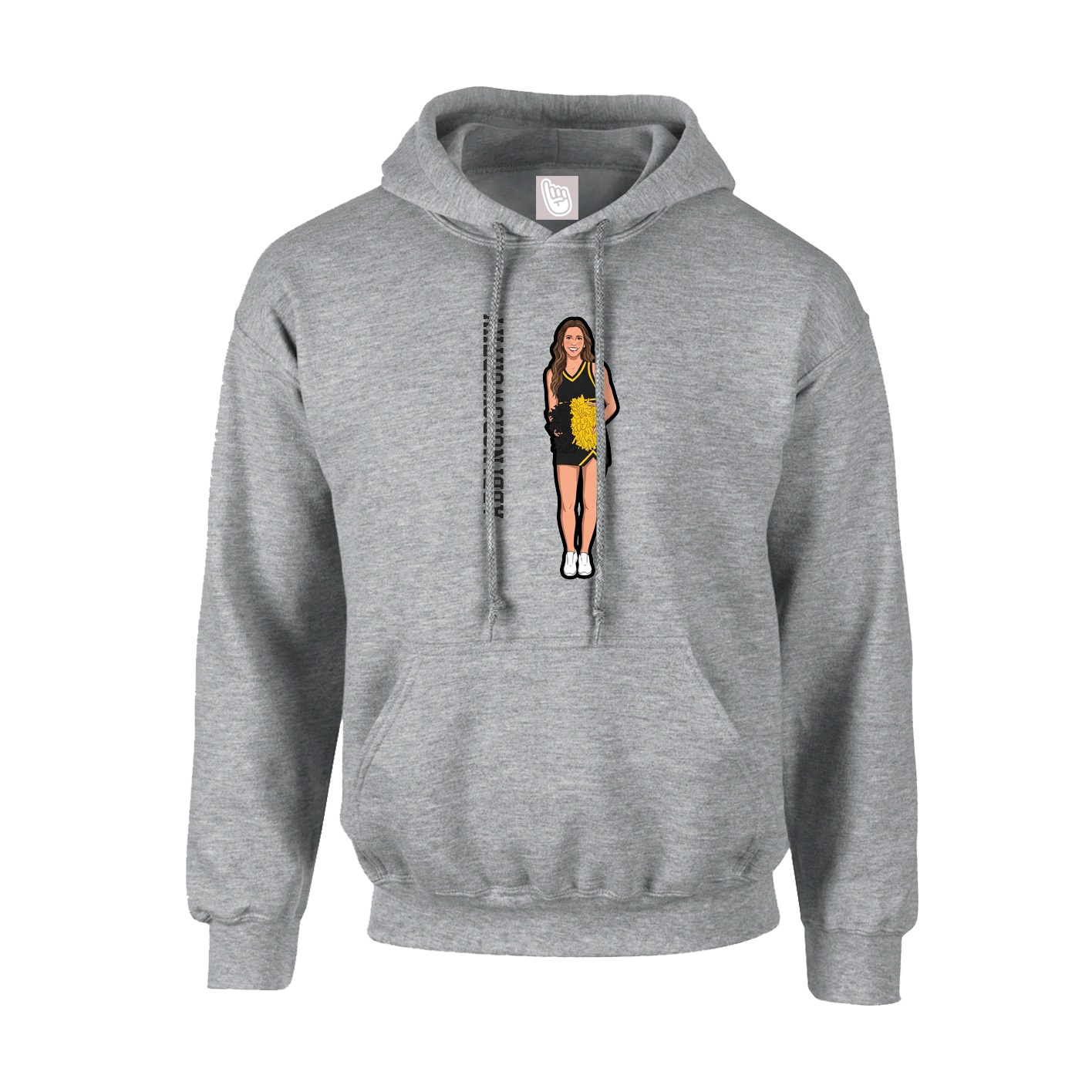 Hoodie — Name Vertical in Grey