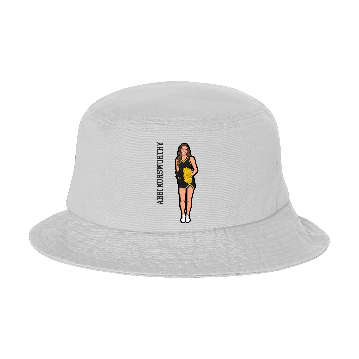 Bucket Cap — Name Vertical in White
