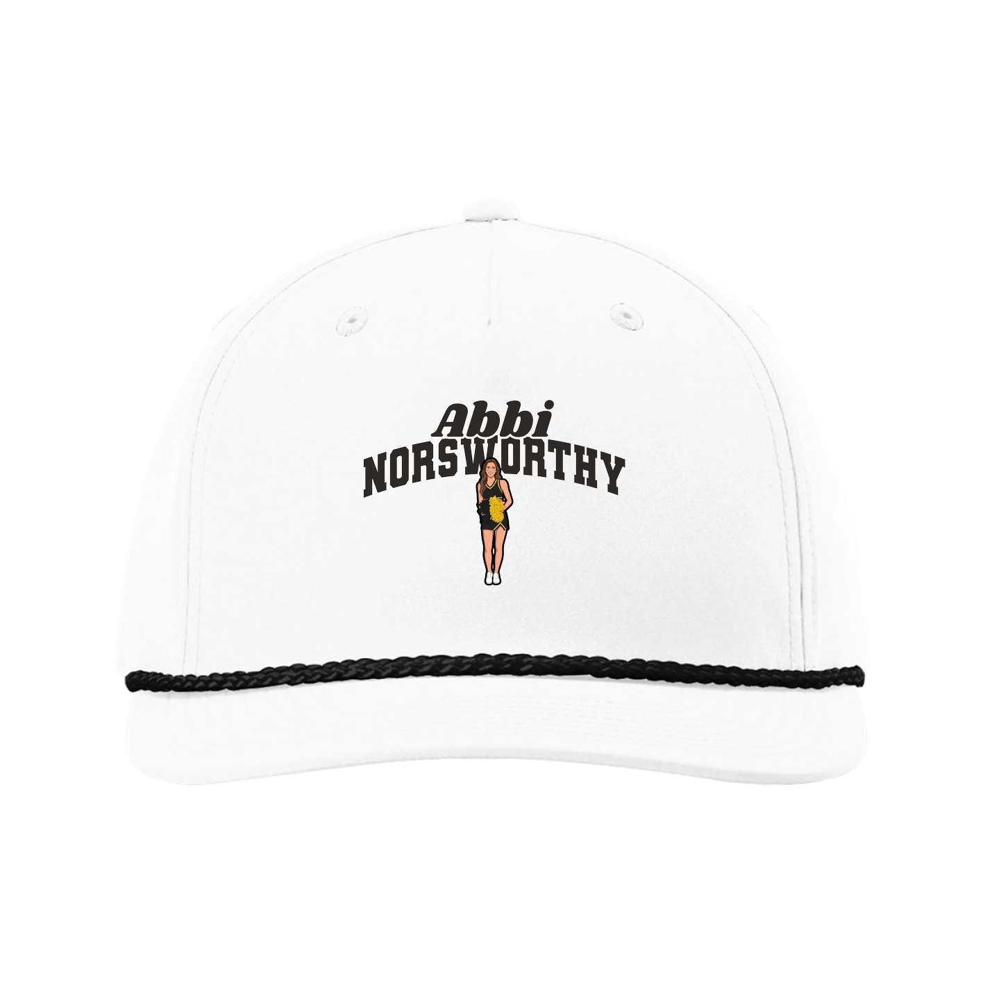 Five-Panel Classic Rope Cap — Signature Arch in White