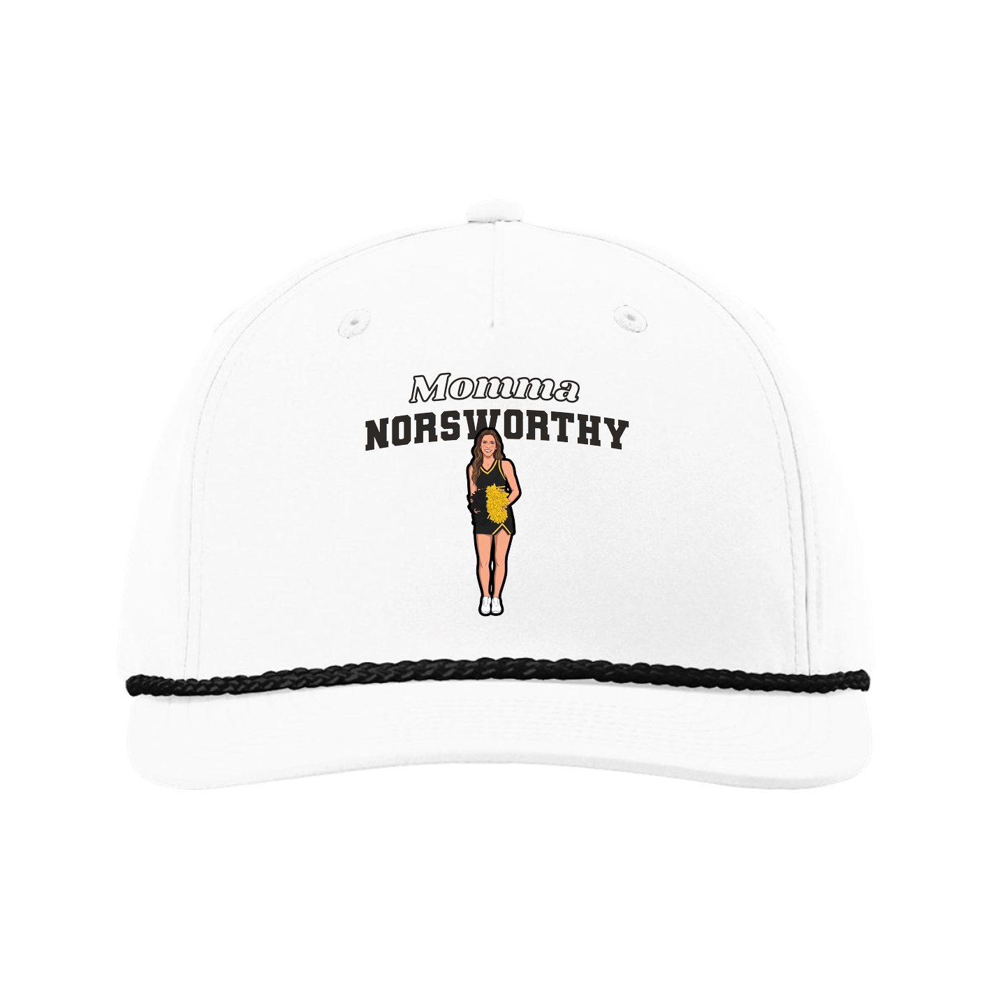 Five-Panel Classic Rope Cap — Mothers Day Block in White