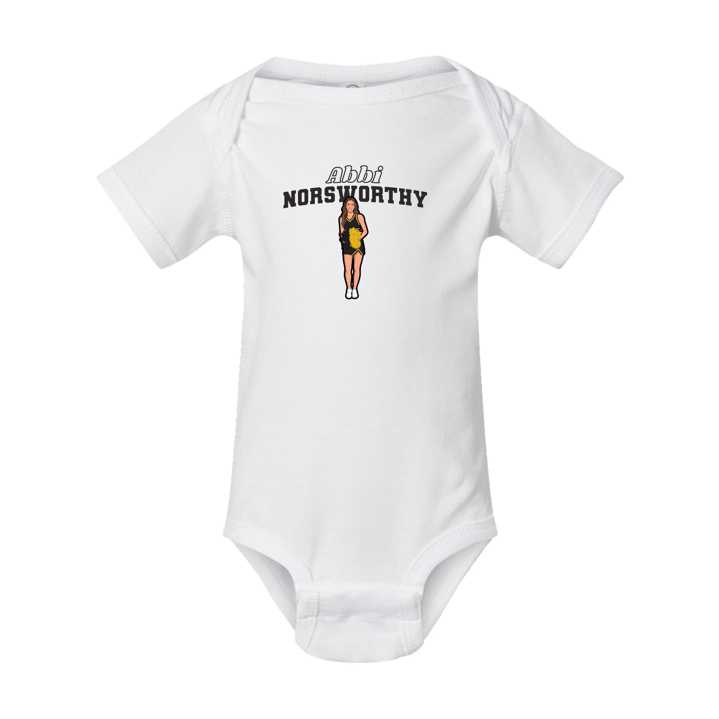 Baby Onesie — Name Arch in White