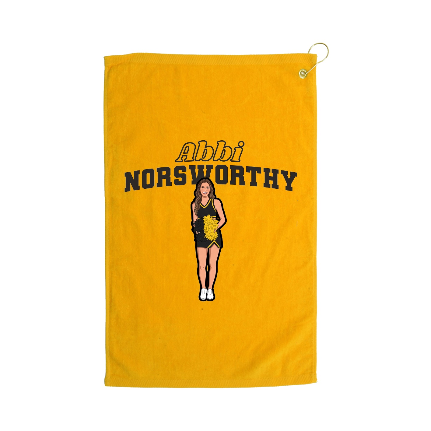 Golf Towel — Name Arch in Gold