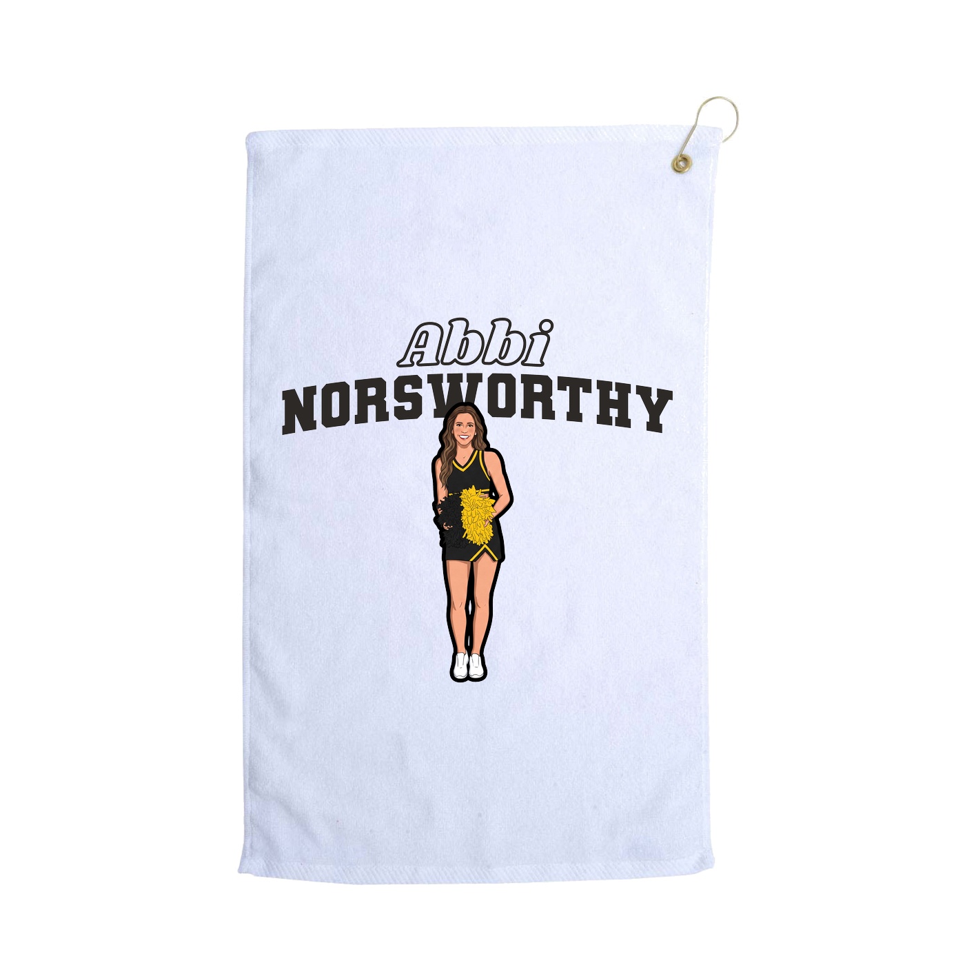 Golf Towel — Name Arch in White
