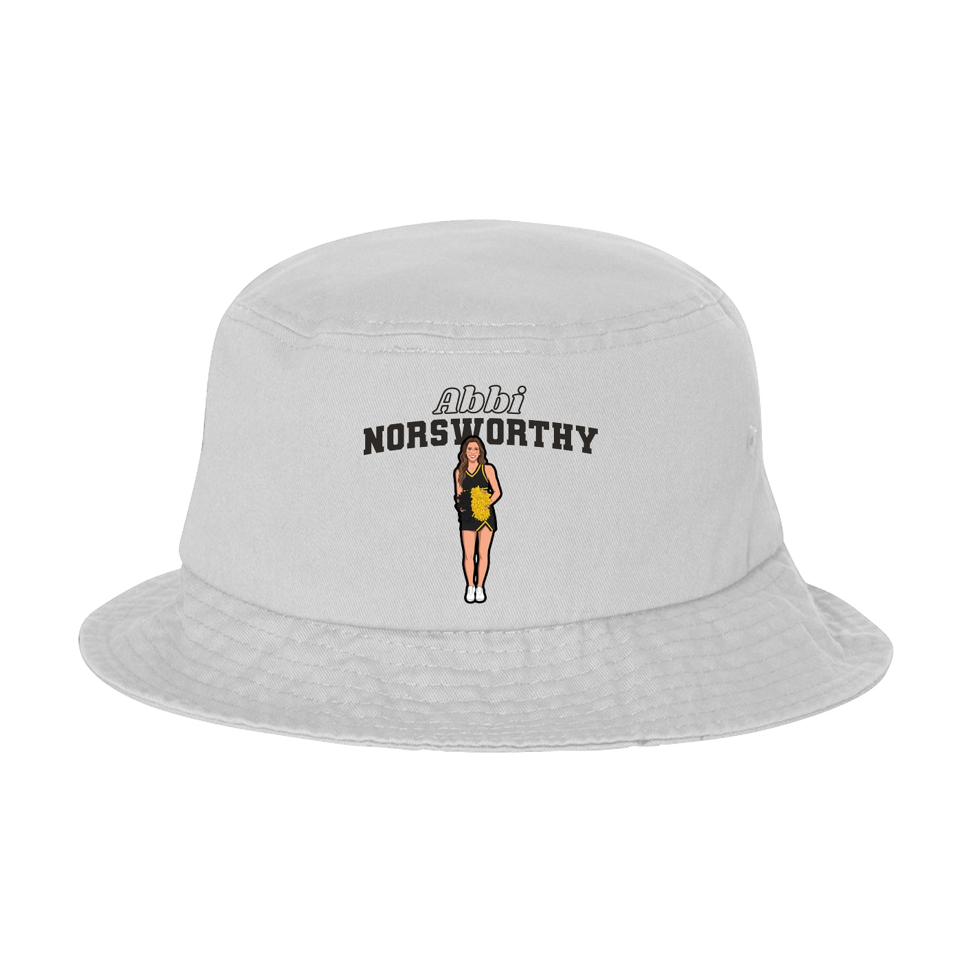 Bucket Cap — Name Arch in White