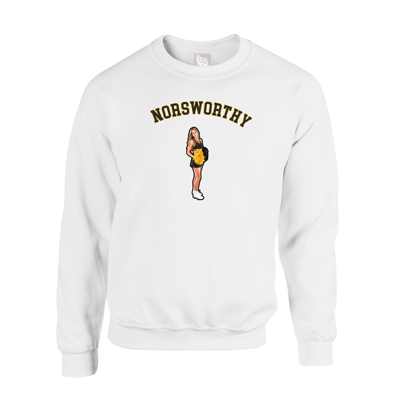 Fleece Crew — Shirsey Arch in White
