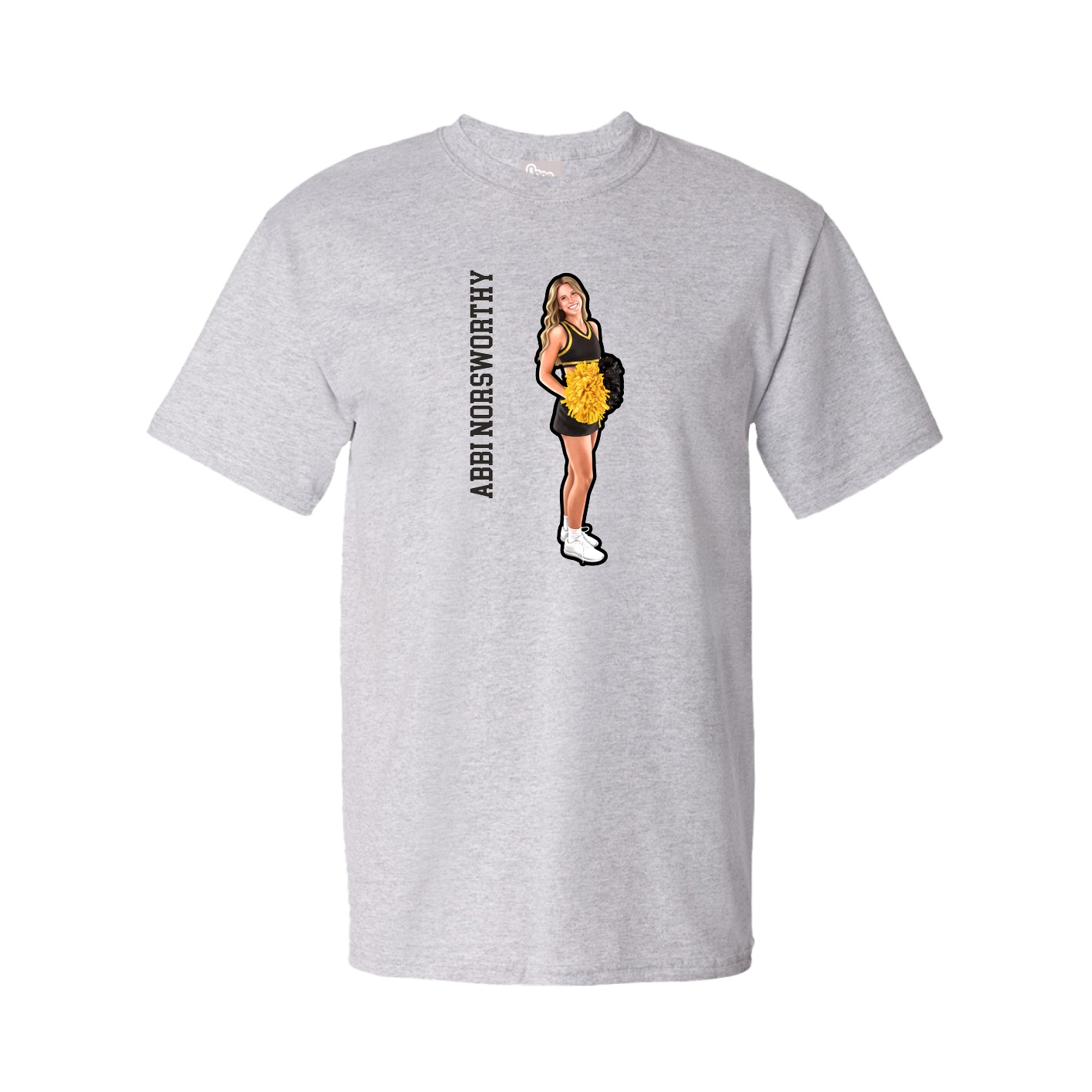 Tee — Name Vertical in Grey