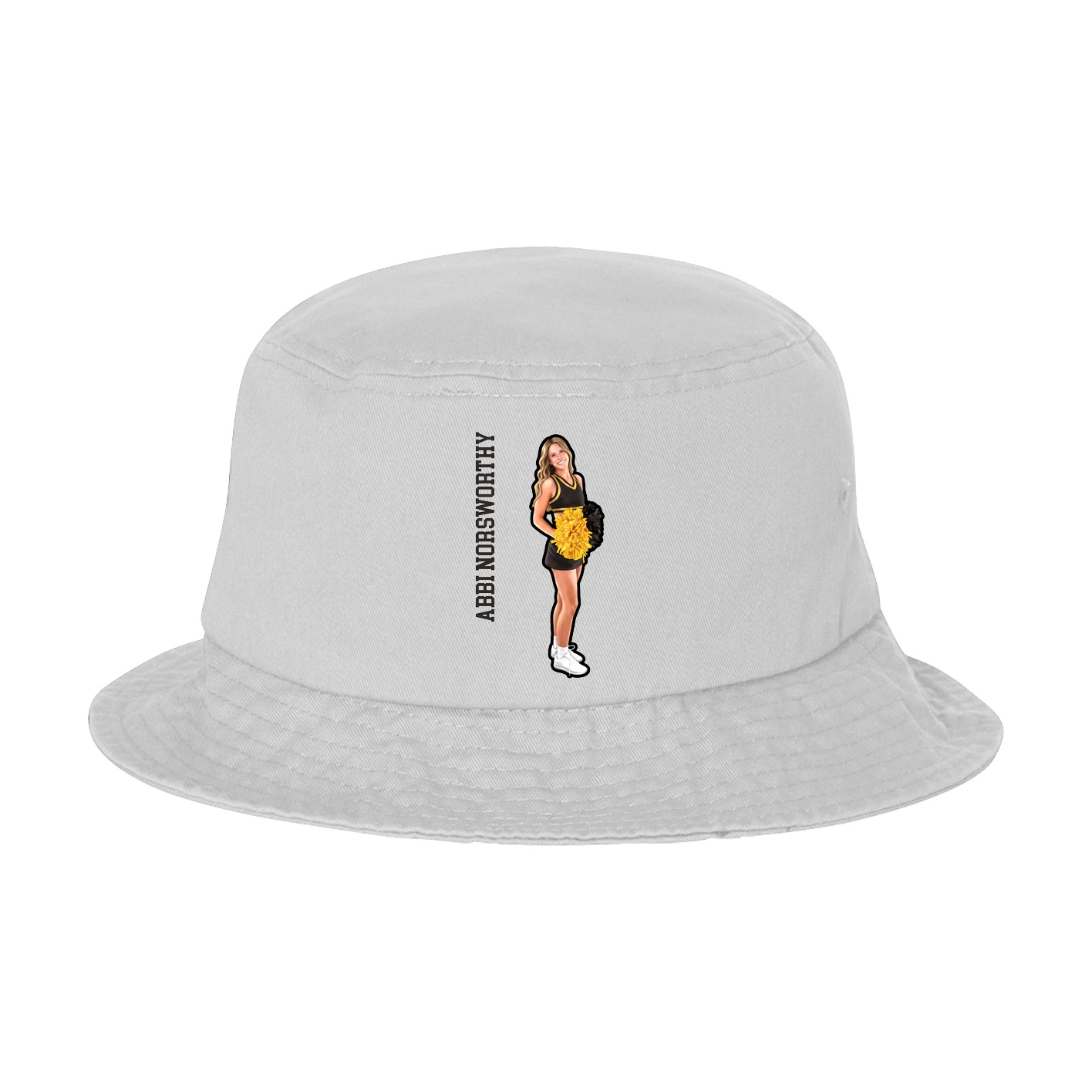 Bucket Cap — Name Vertical in White