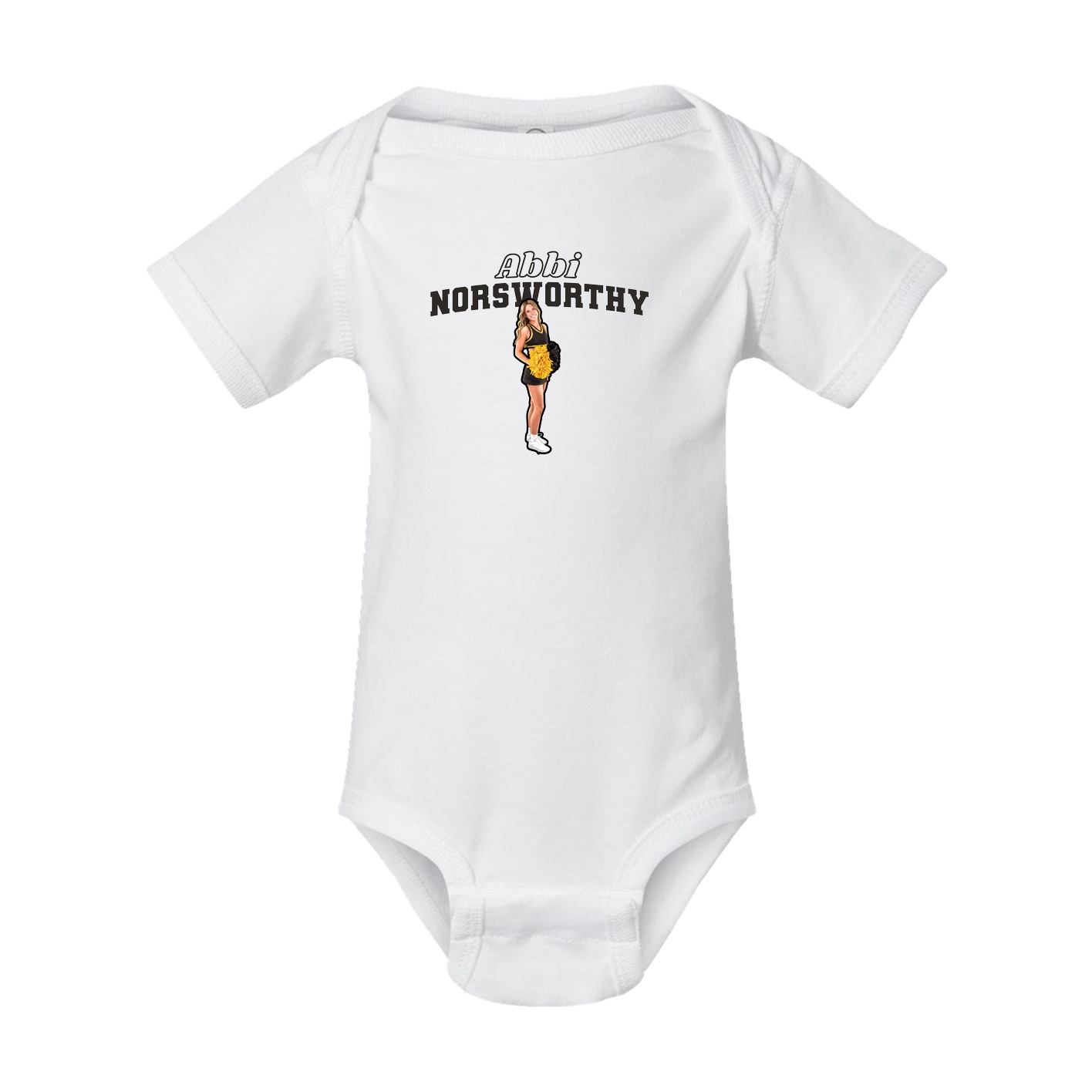 Baby Onesie — Name Arch in White