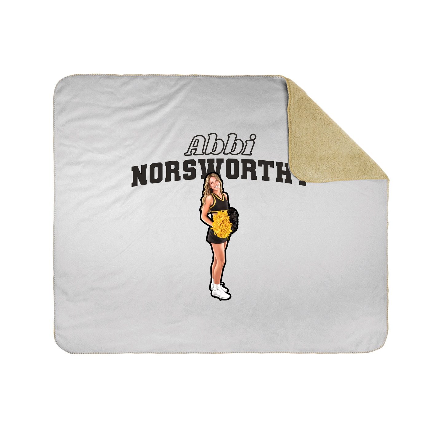 Throw Blanket — Name Arch in White