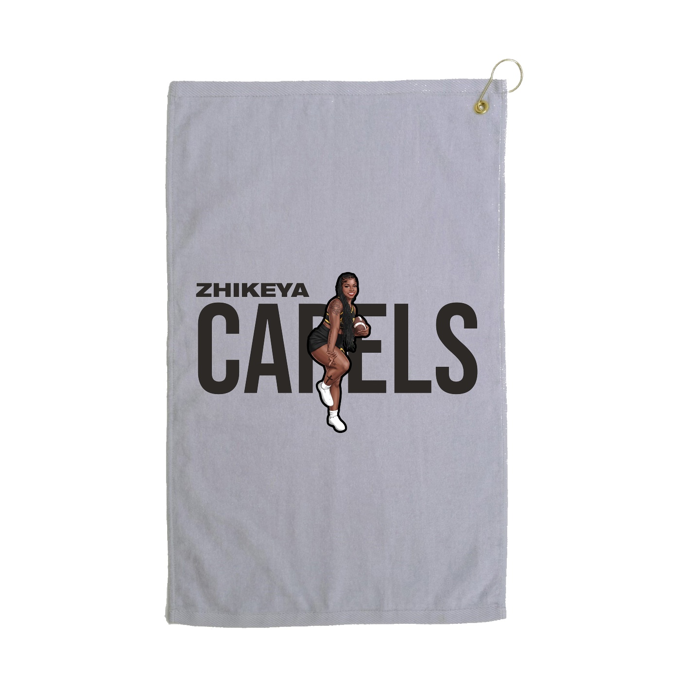 Golf Towel — Player Name in Grey