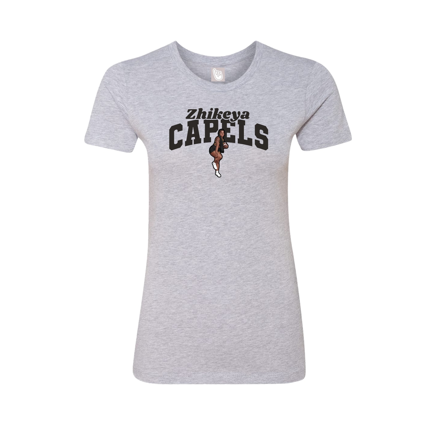 Fitted Women's Tee — Signature Arch in Grey