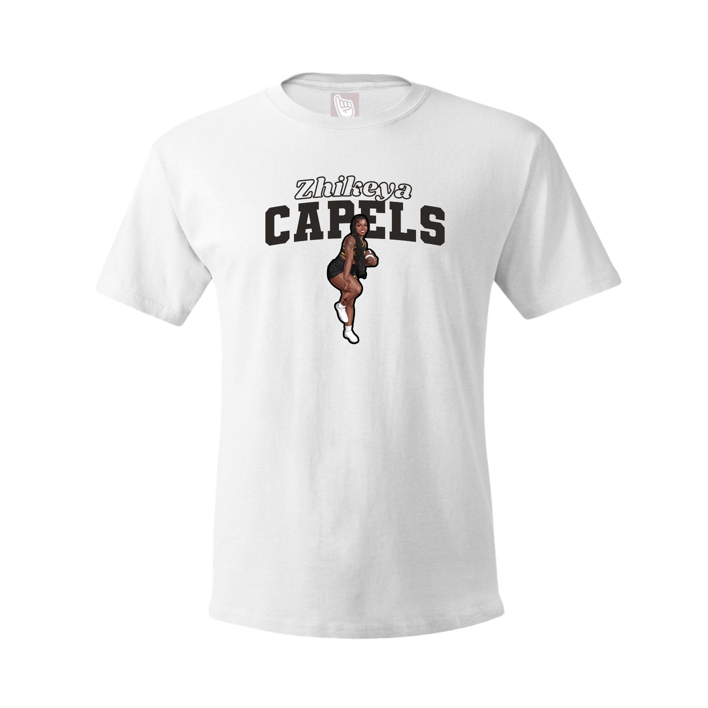 Youth Tee — Name Arch in White