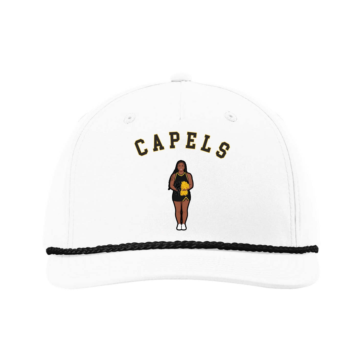 Five-Panel Classic Rope Cap — Shirsey Arch in White