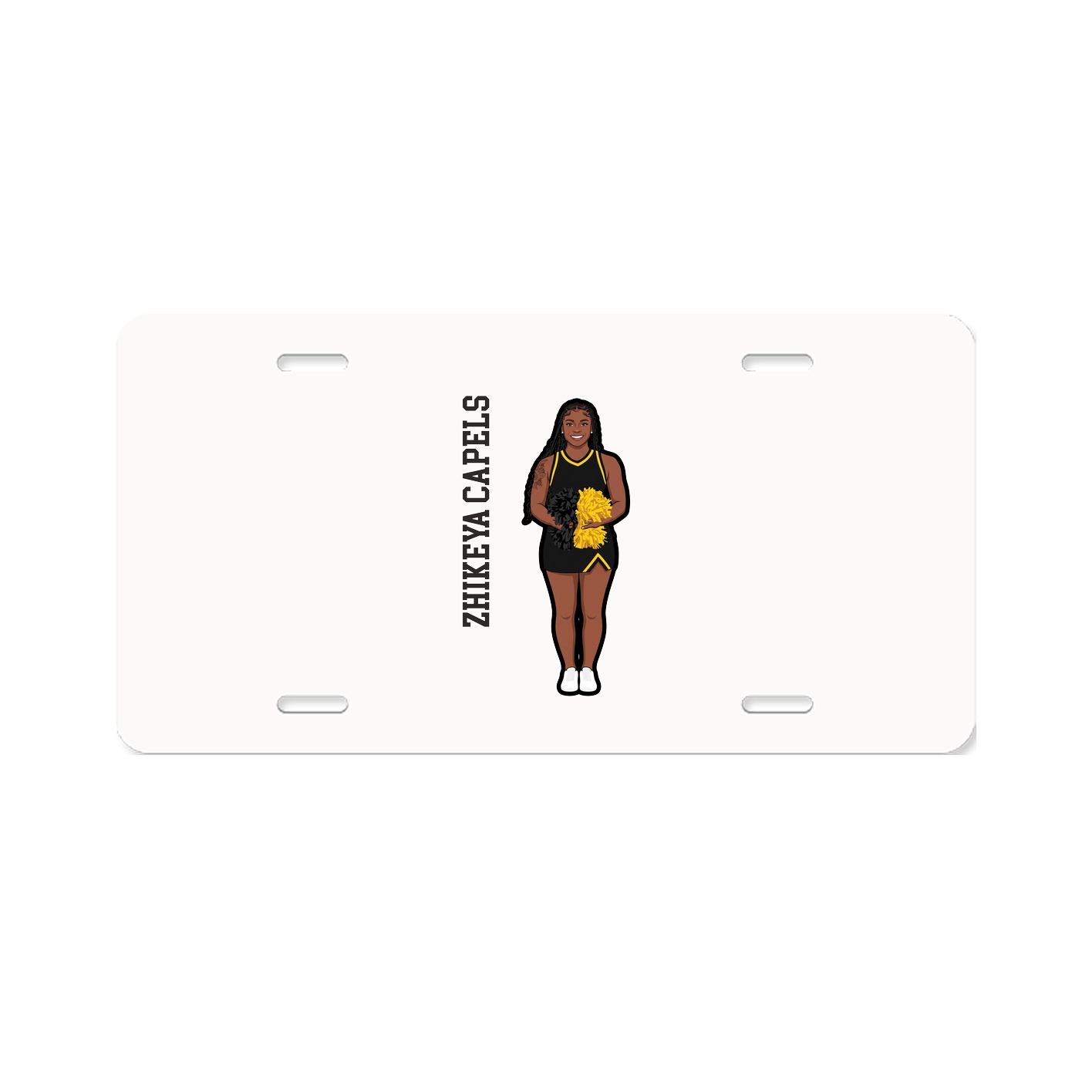 License Plate — Name Vertical in Classic