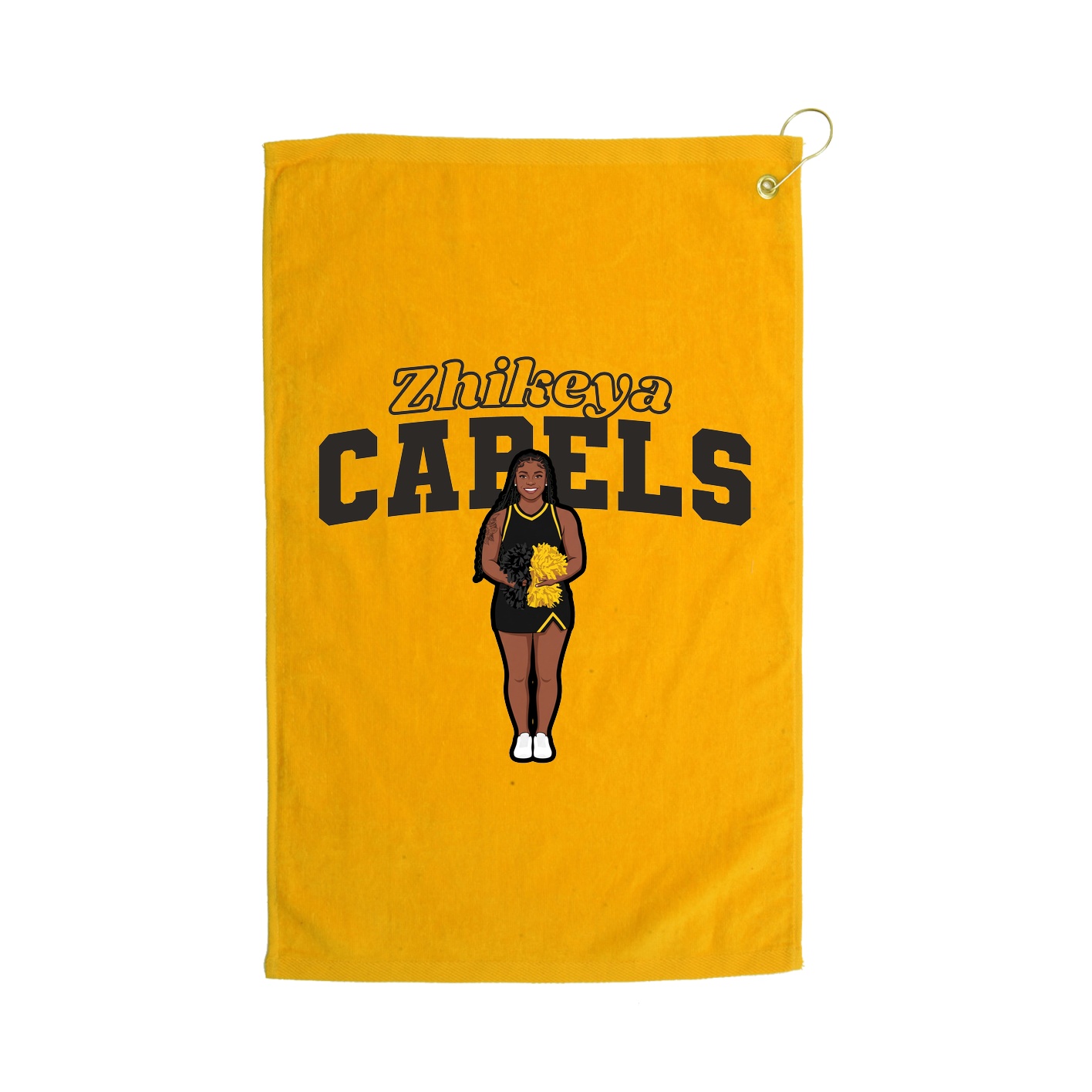 Golf Towel — Name Arch in Gold