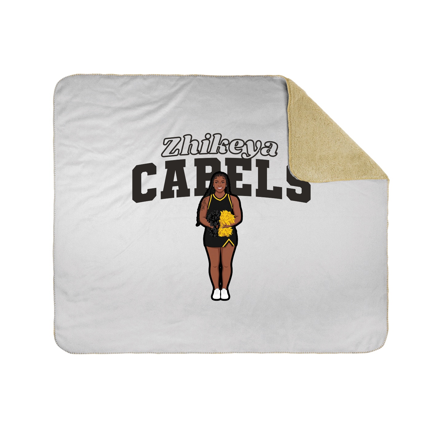 Throw Blanket — Name Arch in White