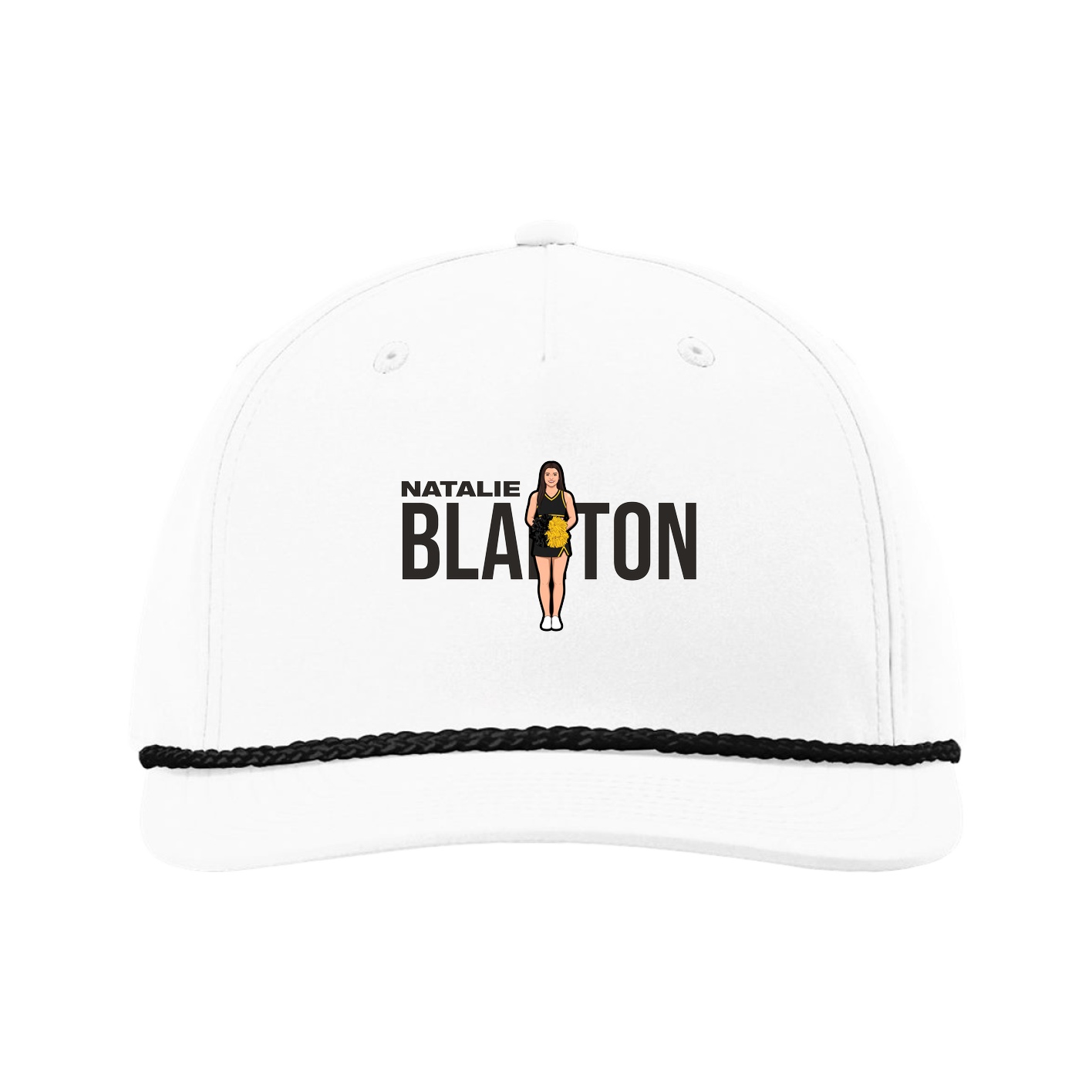 Five-Panel Classic Rope Cap — Player Name in White