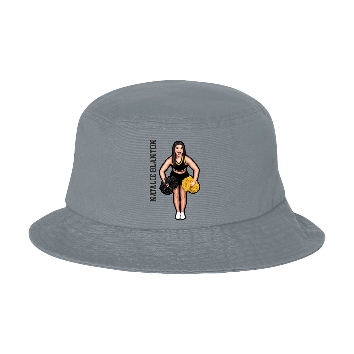 Bucket Cap — Name Vertical in Grey