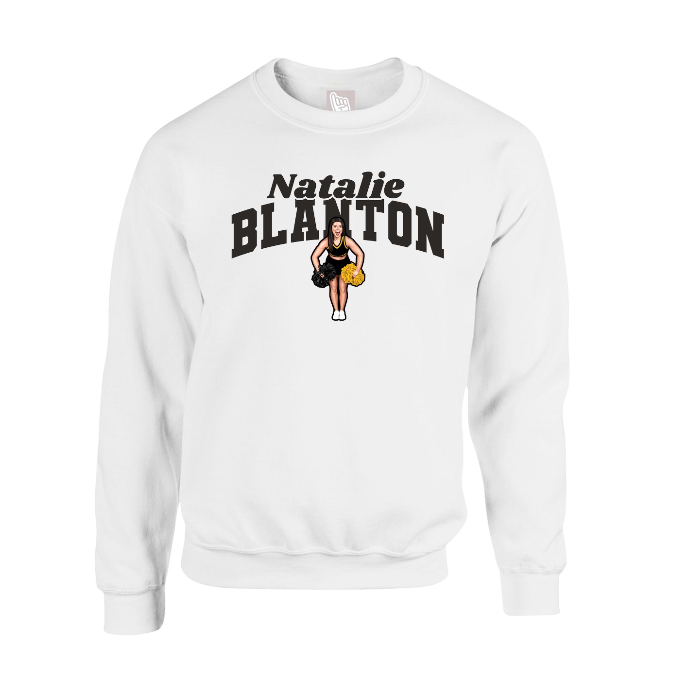 Fleece Crew — Signature Arch in White