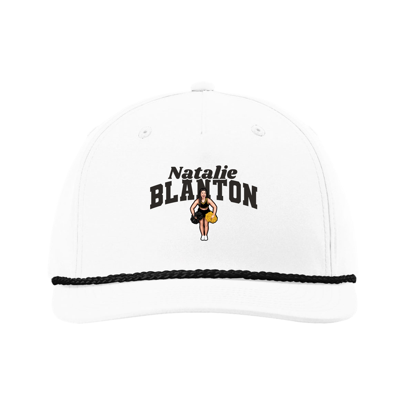 Five-Panel Classic Rope Cap — Signature Arch in White