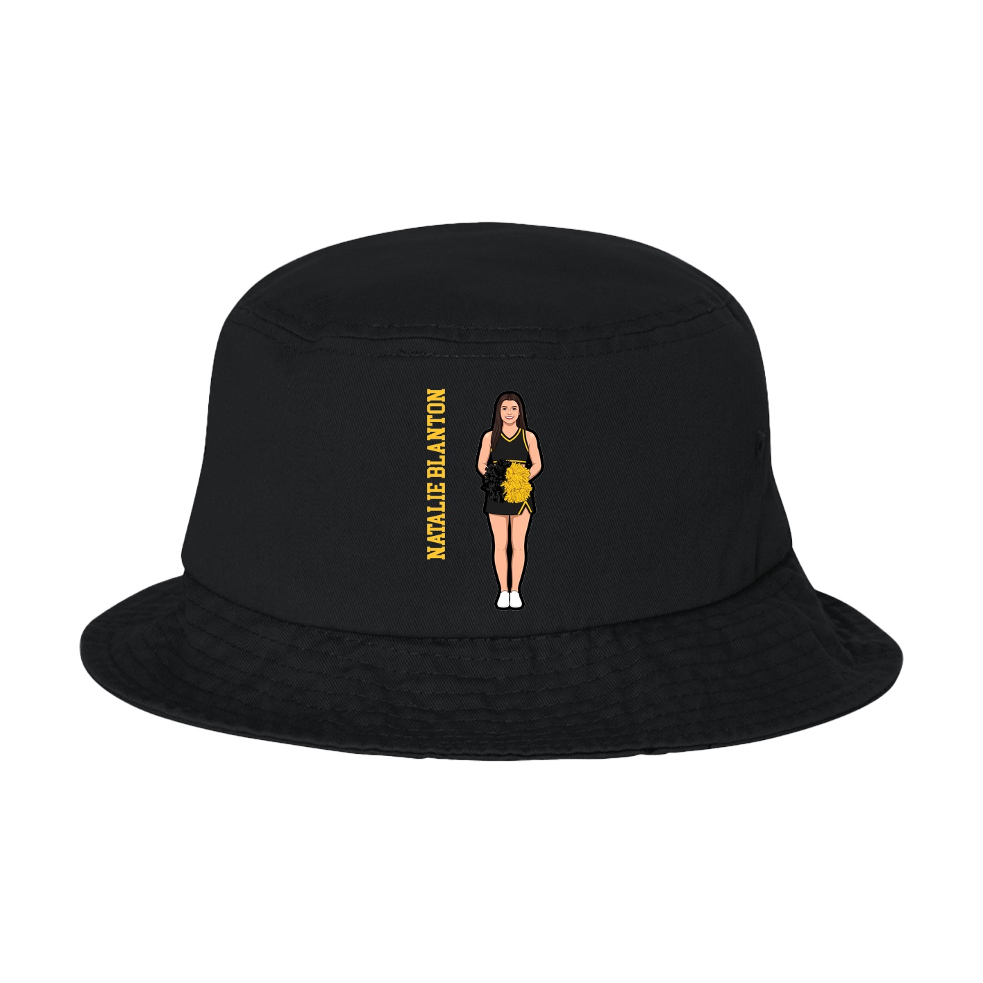 Bucket Cap — Name Vertical in Black