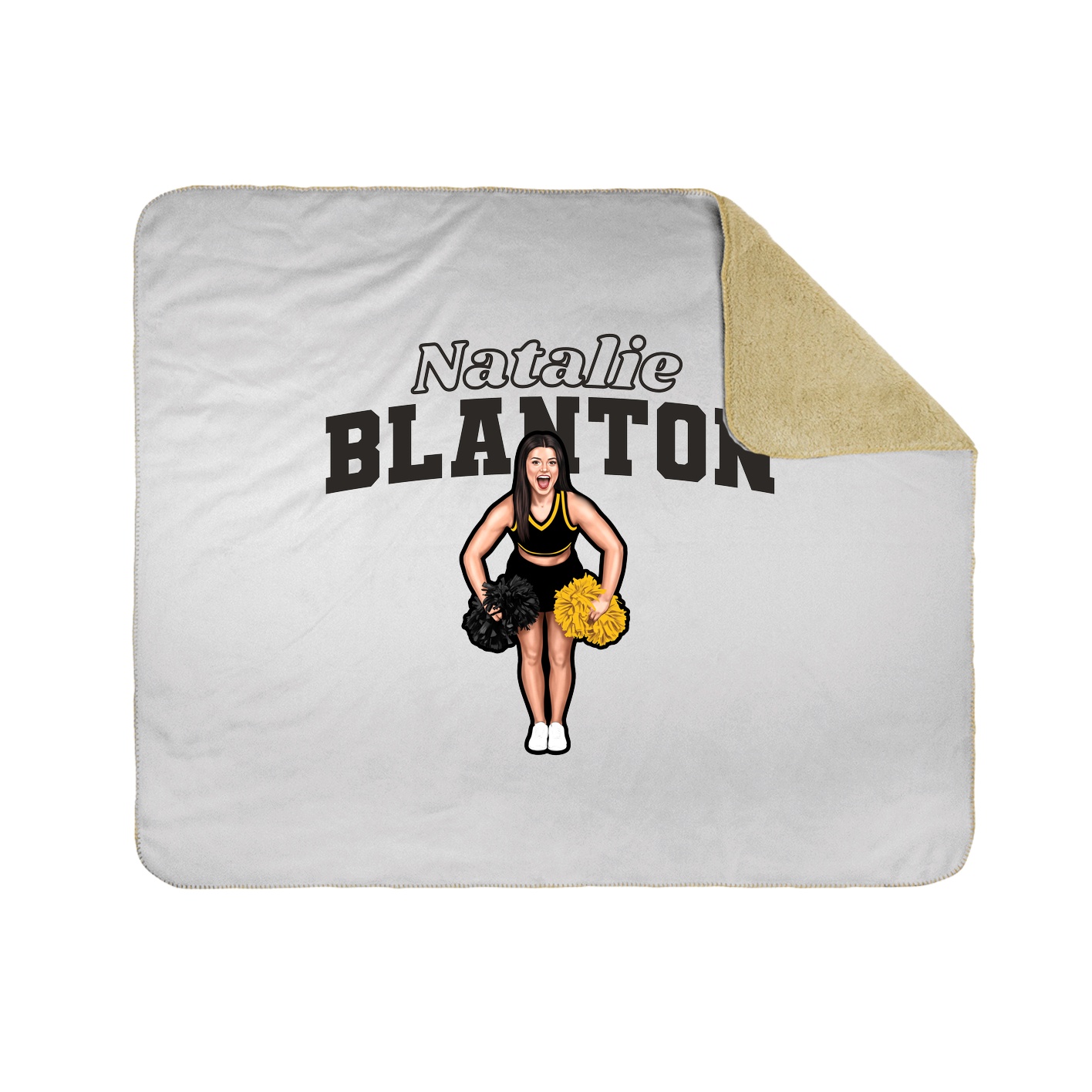 Throw Blanket — Name Arch in White