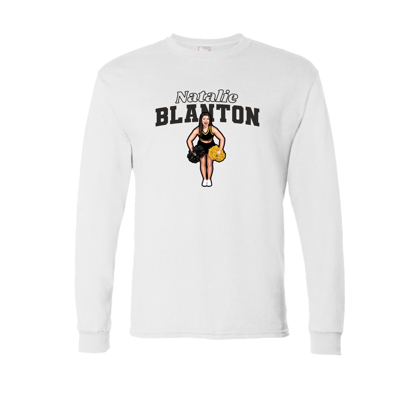 Long Sleeve Tee — Name Arch in White
