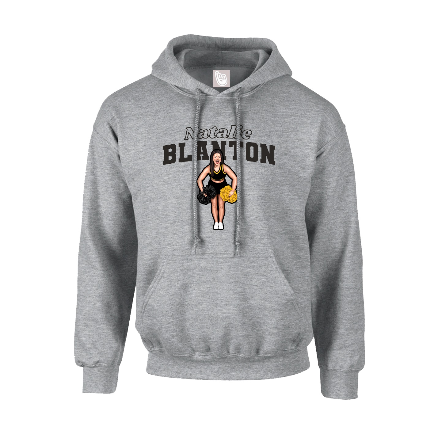 Youth Hoodie — Name Arch in Grey