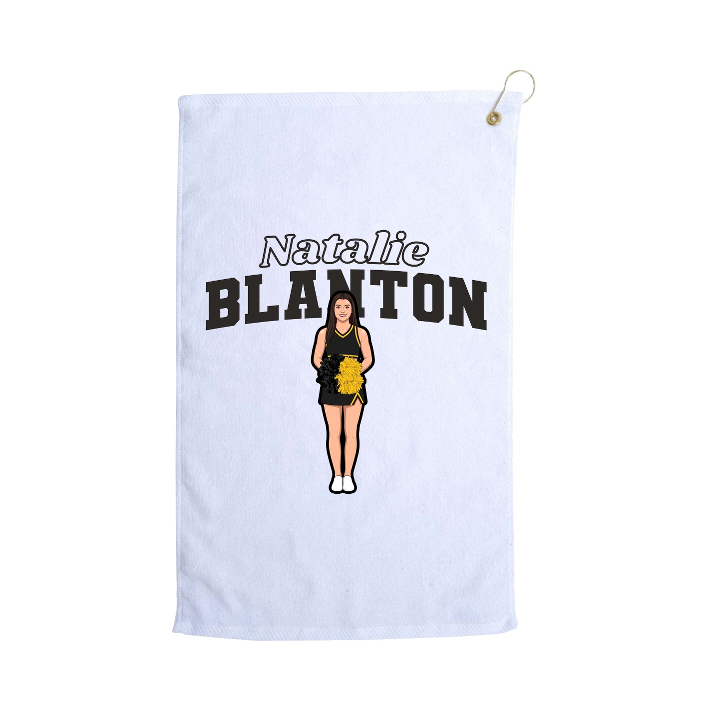 Golf Towel — Name Arch in White