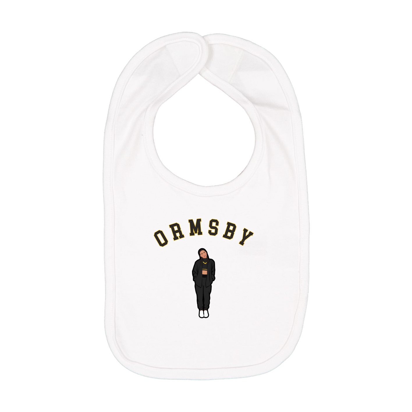 Infant Bib — Shirsey Arch in White