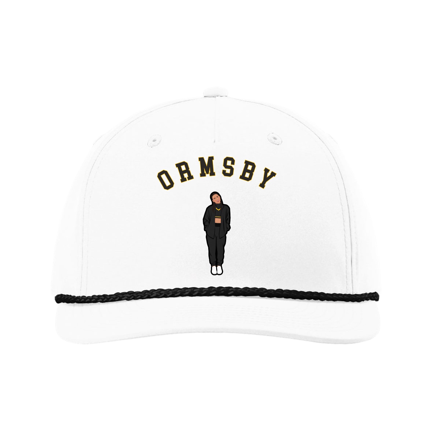 Five-Panel Classic Rope Cap — Shirsey Arch in White