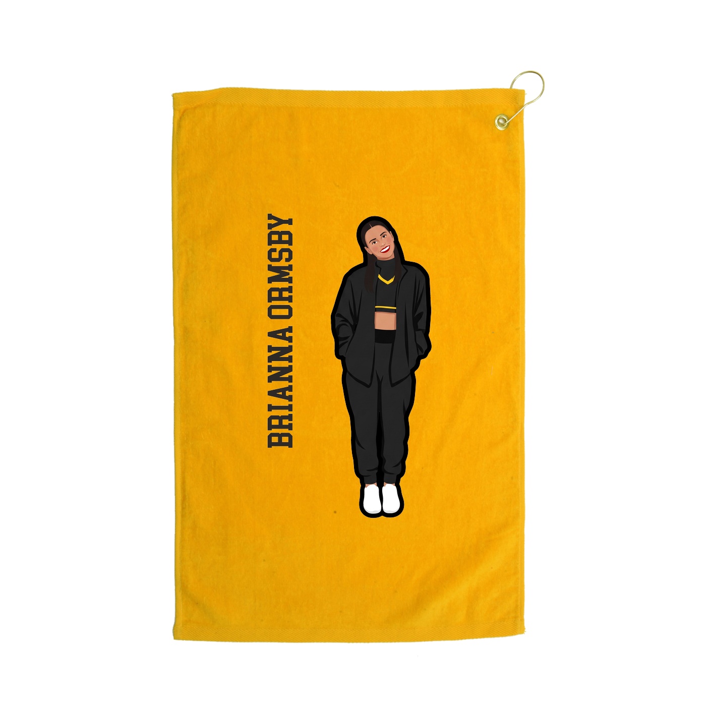 Golf Towel — Name Vertical in Gold