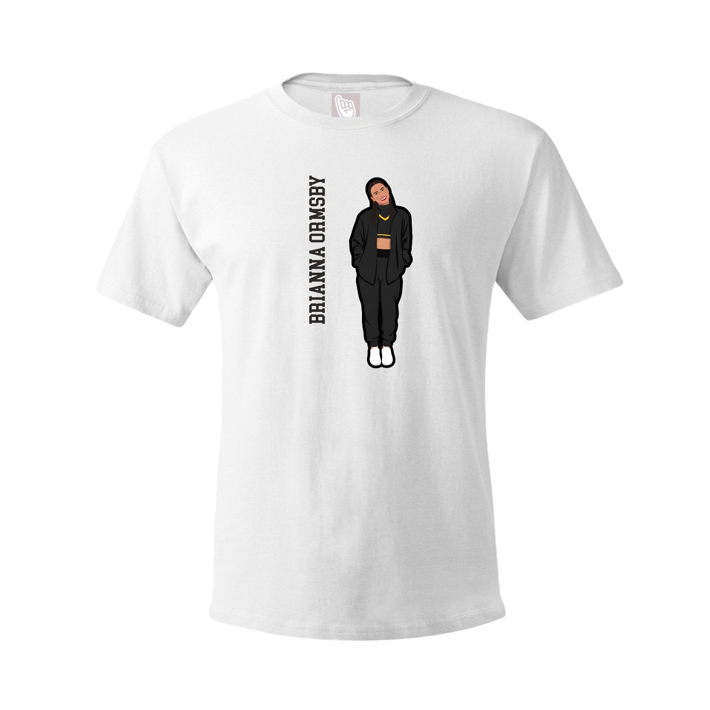 Youth Tee — Name Vertical in White