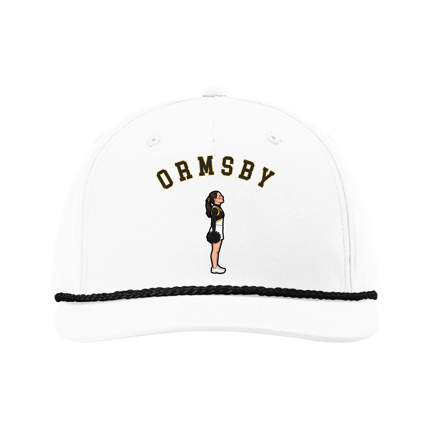 Five-Panel Classic Rope Cap — Shirsey Arch in White