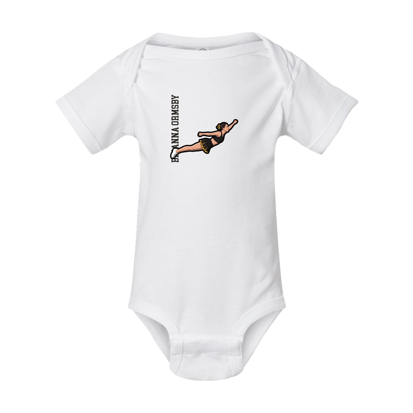 Baby Onesie — Name Vertical in White