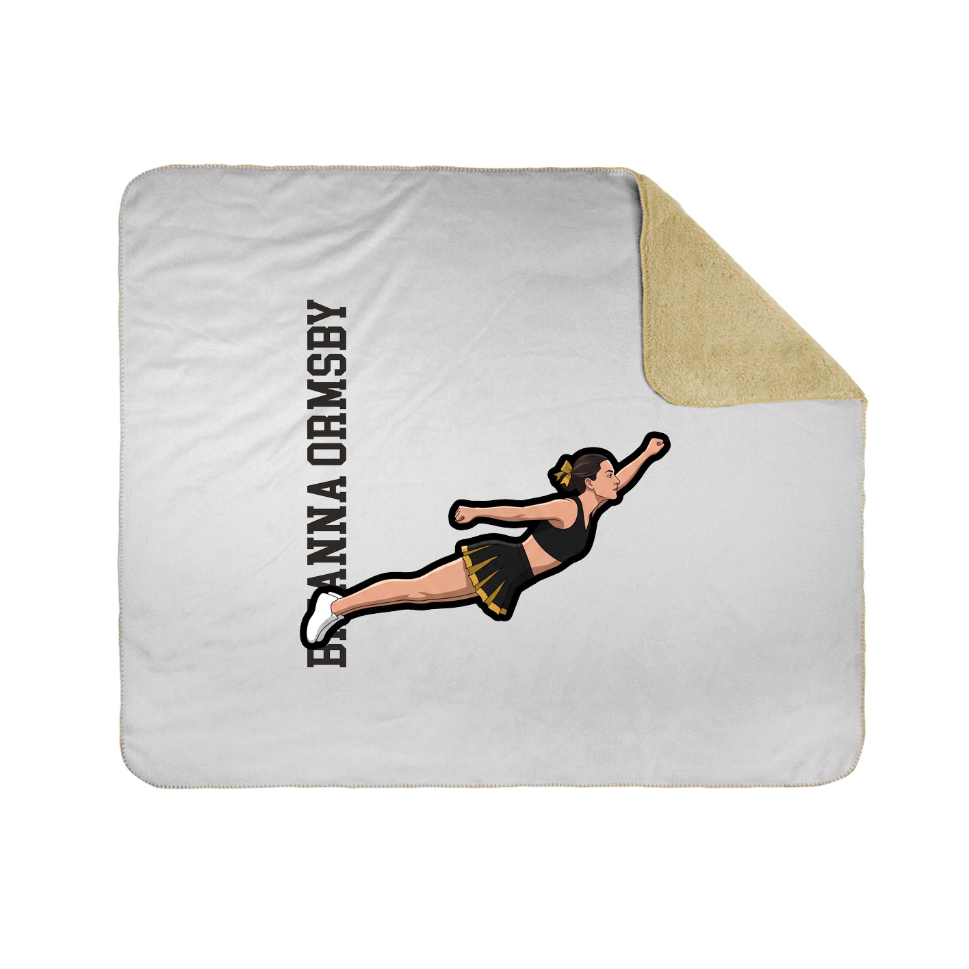 Throw Blanket — Name Vertical in White