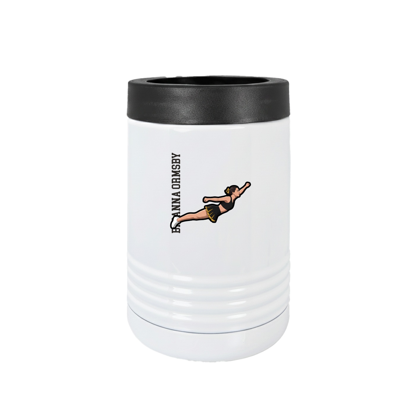 Beverage Holder — Name Vertical in White