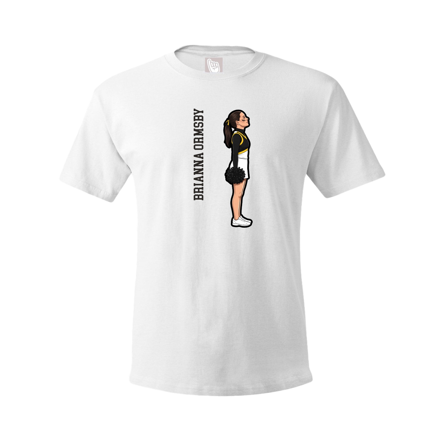 Tee — Name Vertical in White