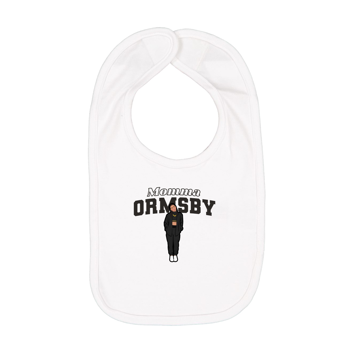 Infant Bib — Mothers Day Block in White