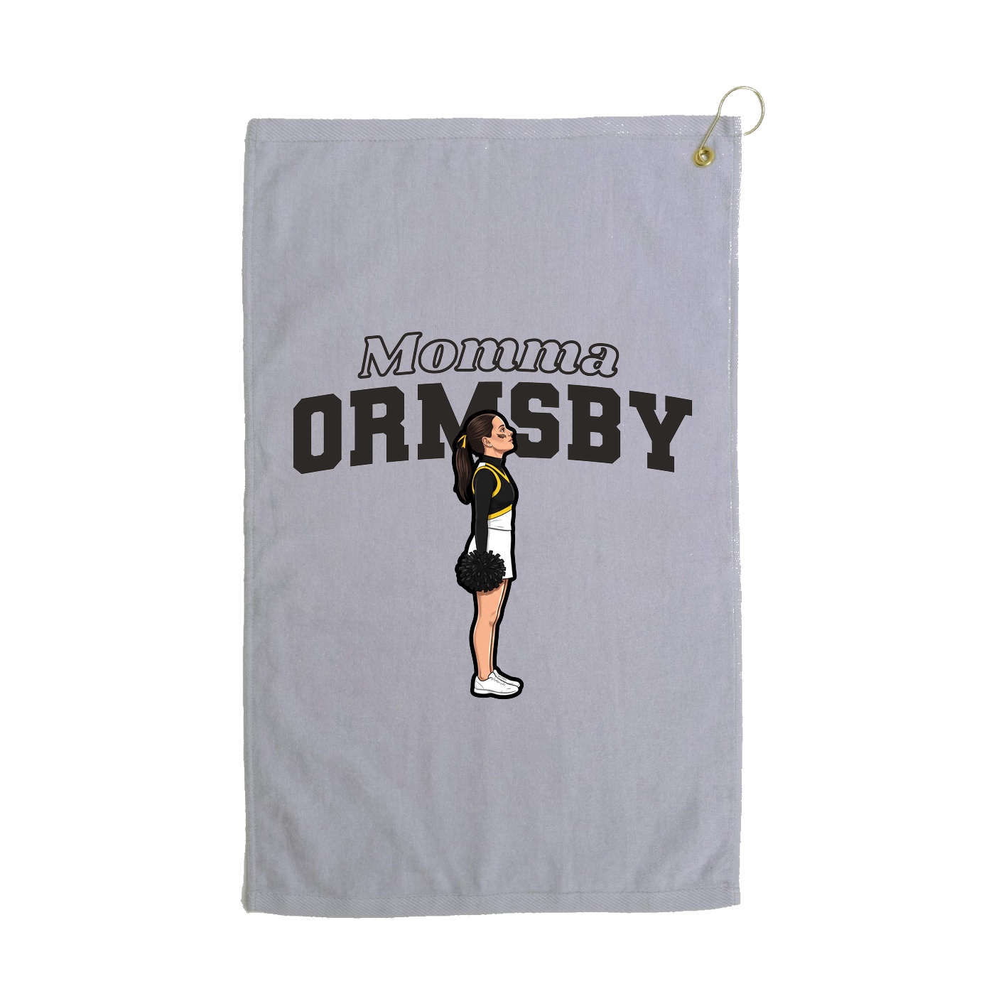 Golf Towel — Mothers Day Block in Grey
