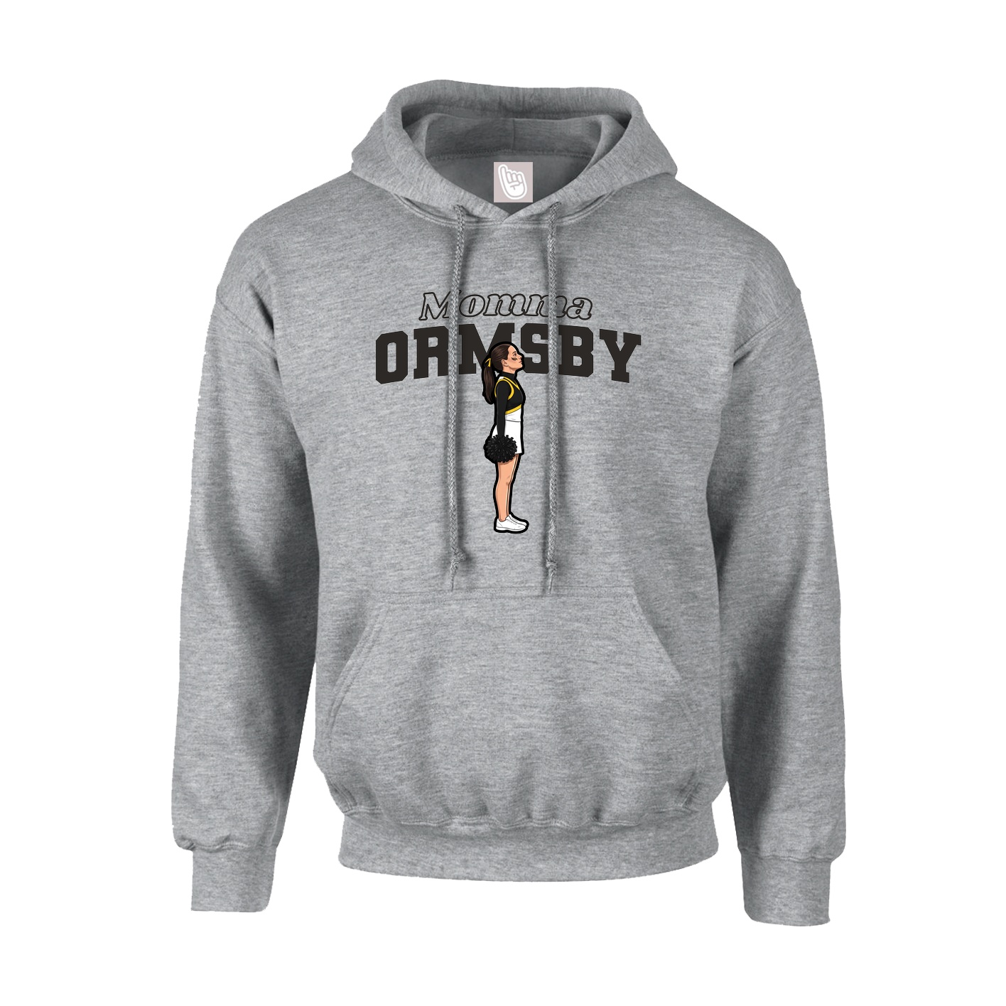 Youth Hoodie — Mothers Day Block in Grey